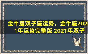 金牛座双子座运势，金牛座2021年运势完整版 2021年双子座全年运势详解